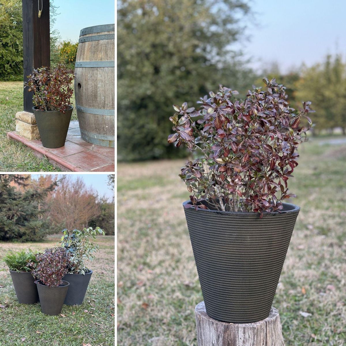 POTTERY - Macetero Grande de Polietileno 33x30.8 cm Bronce