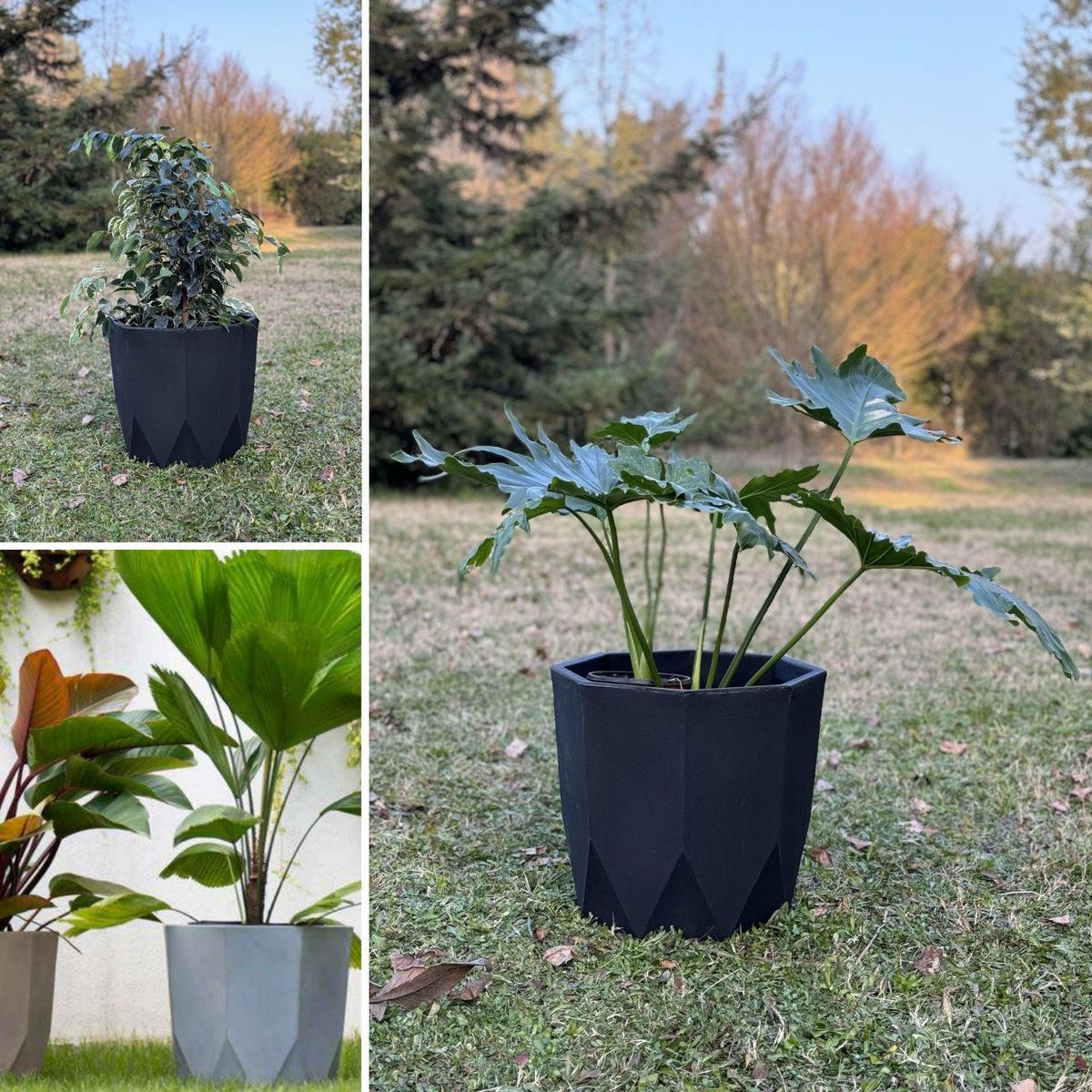 POTTERY - Macetero Grande de Polipropileno 40.9x35.9 cm Negro