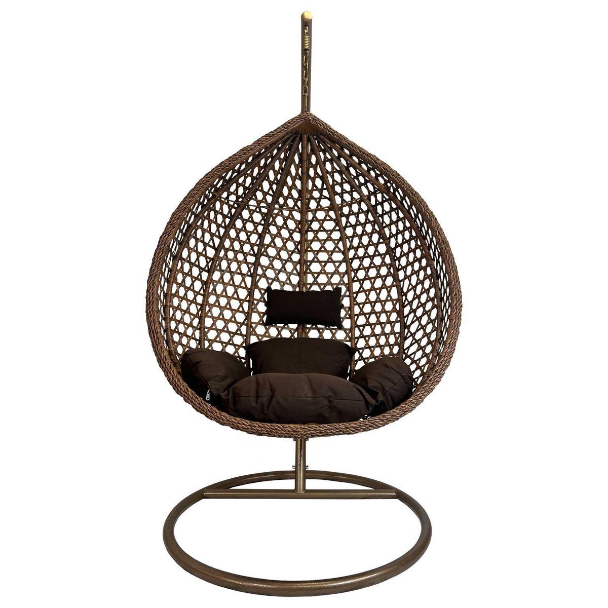 EL BARCO - Silla Colgante Hawái M Chocolate Cojín Café