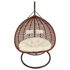 EL BARCO - Silla Colgante Hawái XL Chocolate Cojín Marfil