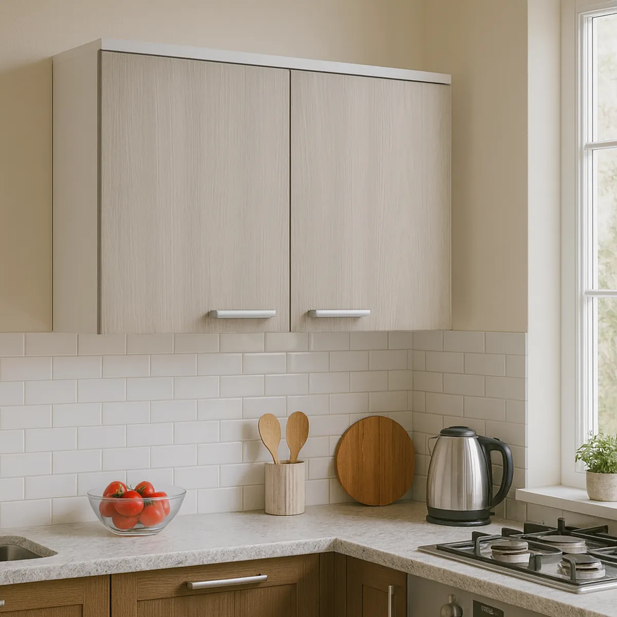 MOBIKIT - Mueble de cocina mural 2 puerta 80 cm acacia arena