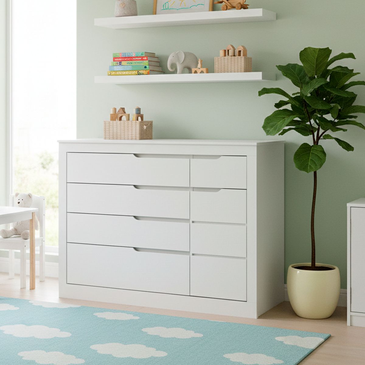 KIDSCOOL - Cómoda 5 Cajón(es) 368.1 137.2x98x48.5 cm Blanco