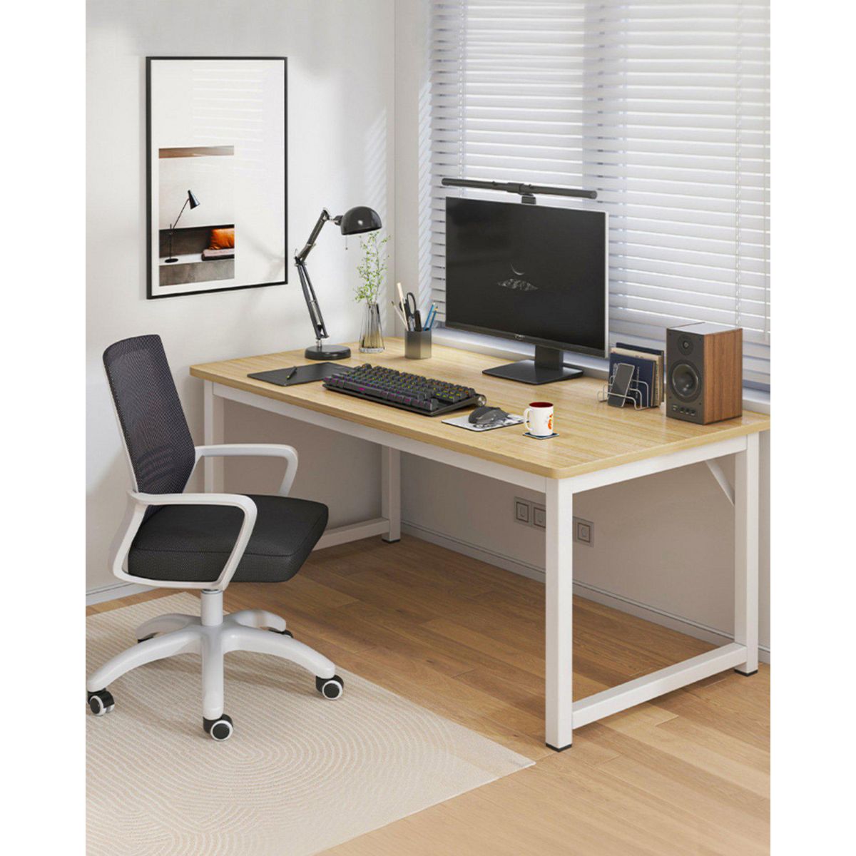 BE DESIGN - Escritorio 452324 Beige blanco 120x73x60 cm