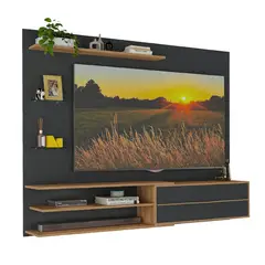 BE DESIGN - Rack TV 65 " MP1064.0002 Negro miel 180x141.5x30 cm