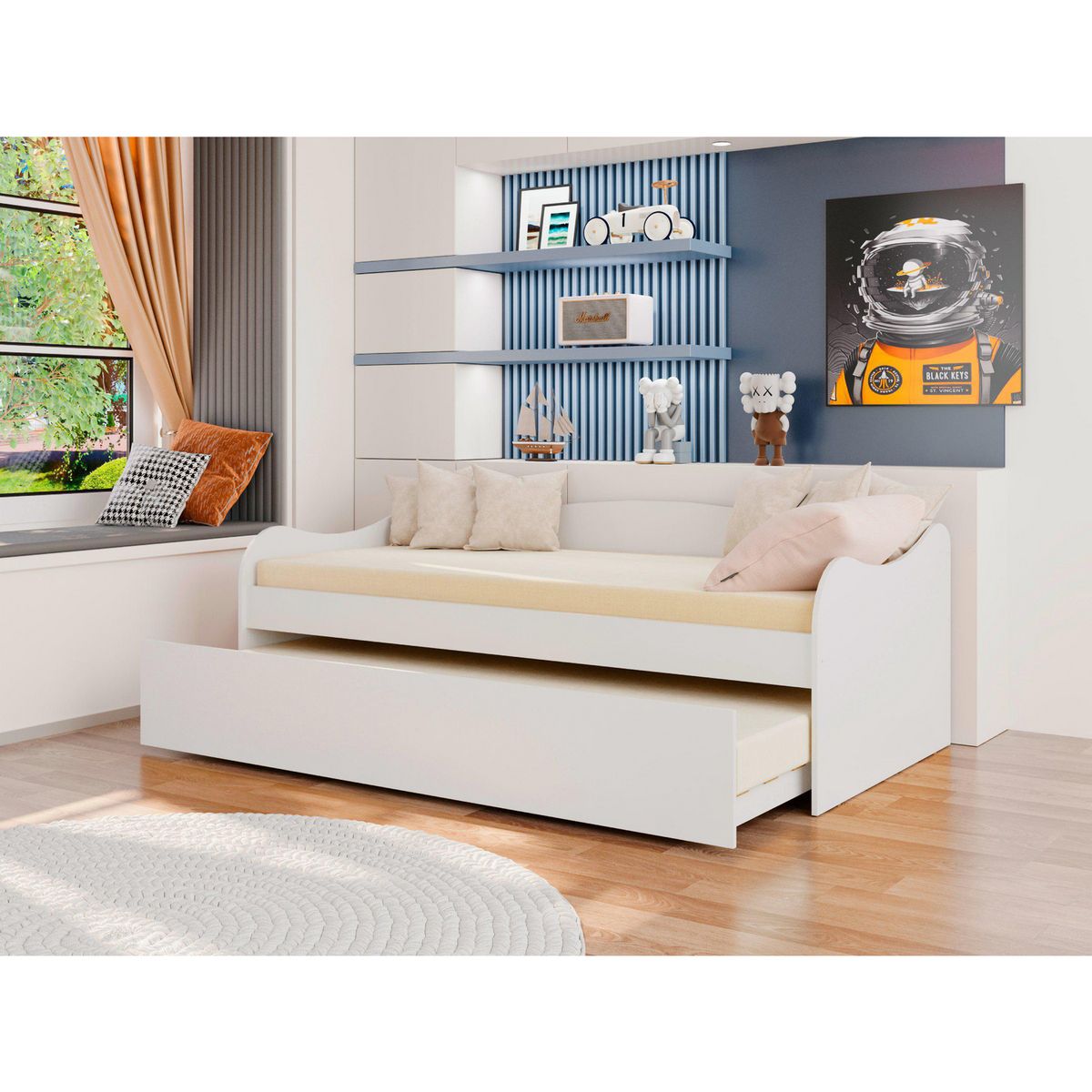 KIDSCOOL - Cama Nido Infantil Nido Ariel Blanco