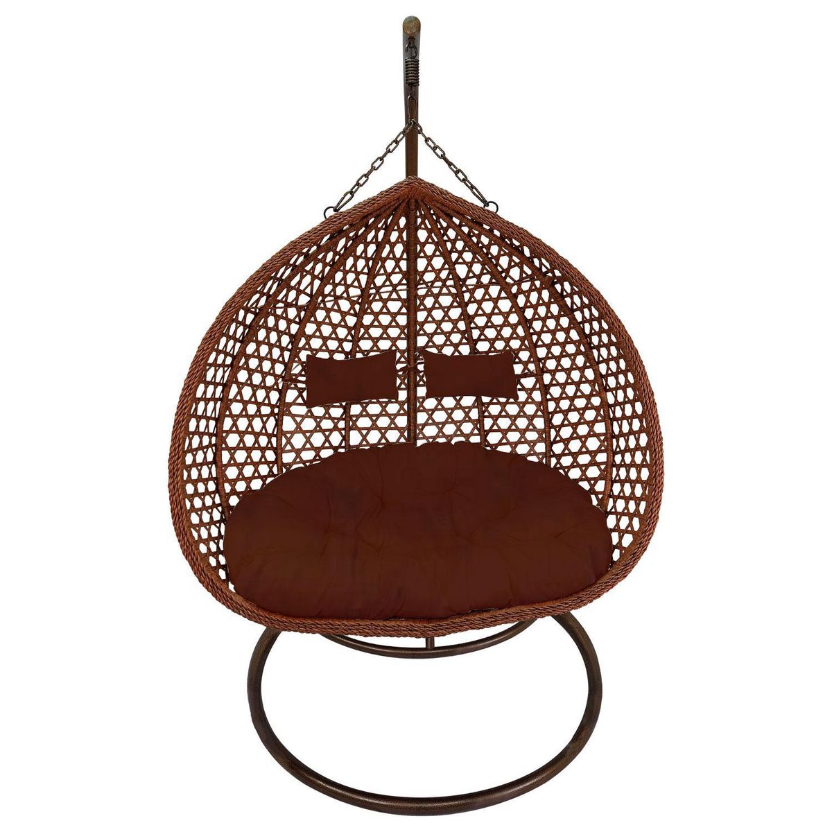 EL BARCO - Silla Colgante Hawái XL Chocolate Cojín Café