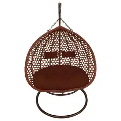 EL BARCO - Silla Colgante Hawái XL Chocolate Cojín Café