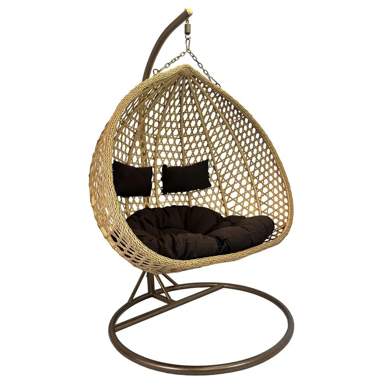 EL BARCO Silla Colgante Hawái XL Caramelo Cojín Café