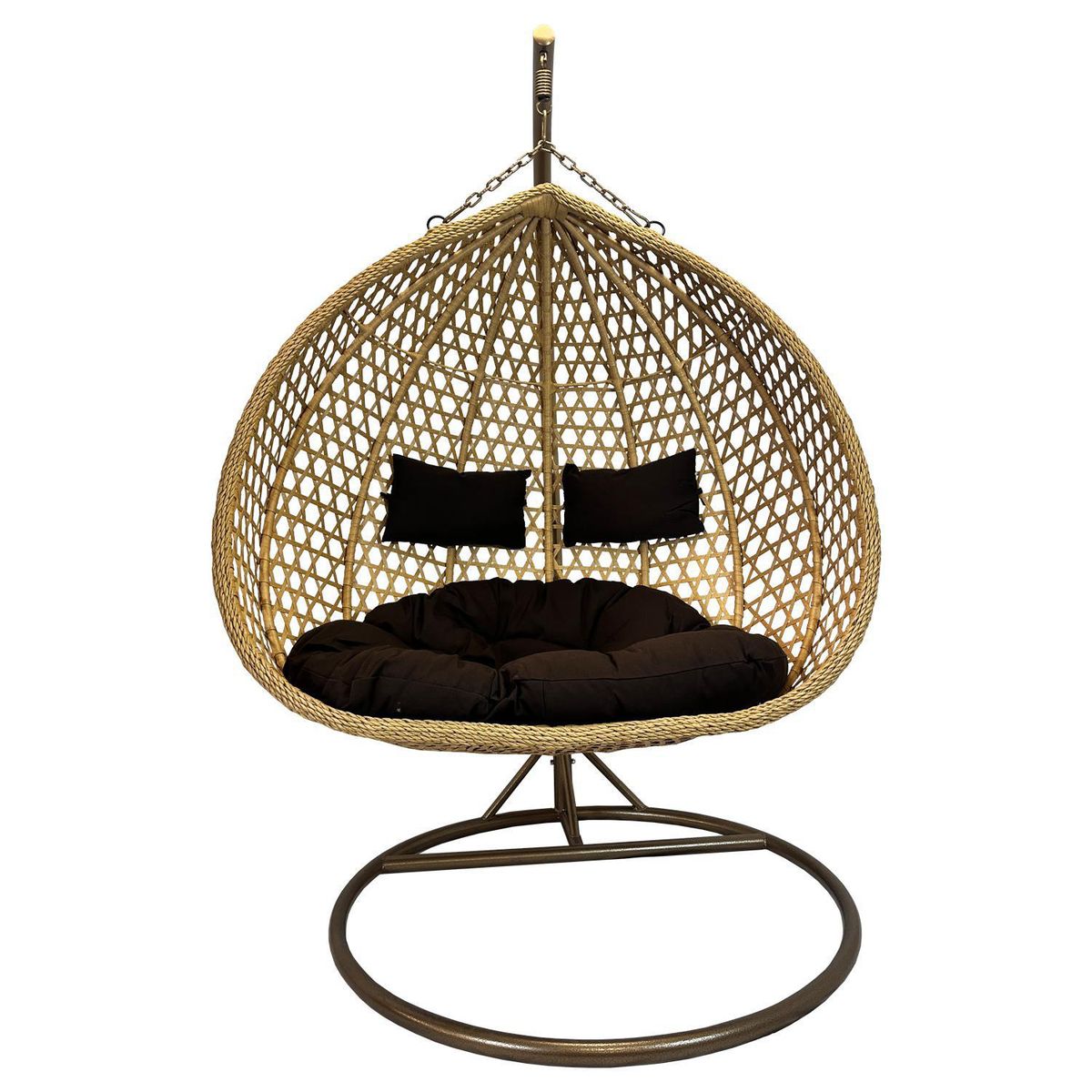 EL BARCO - Silla Colgante Hawái XL Caramelo Cojín Café