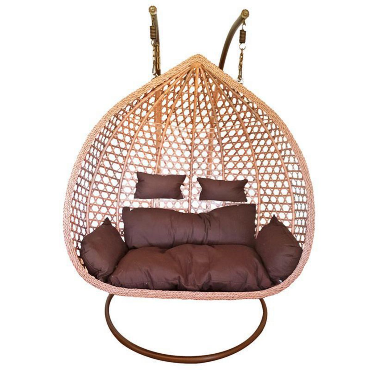 EL BARCO - Silla Colgante Hawái XXL Caramelo Cojín Café