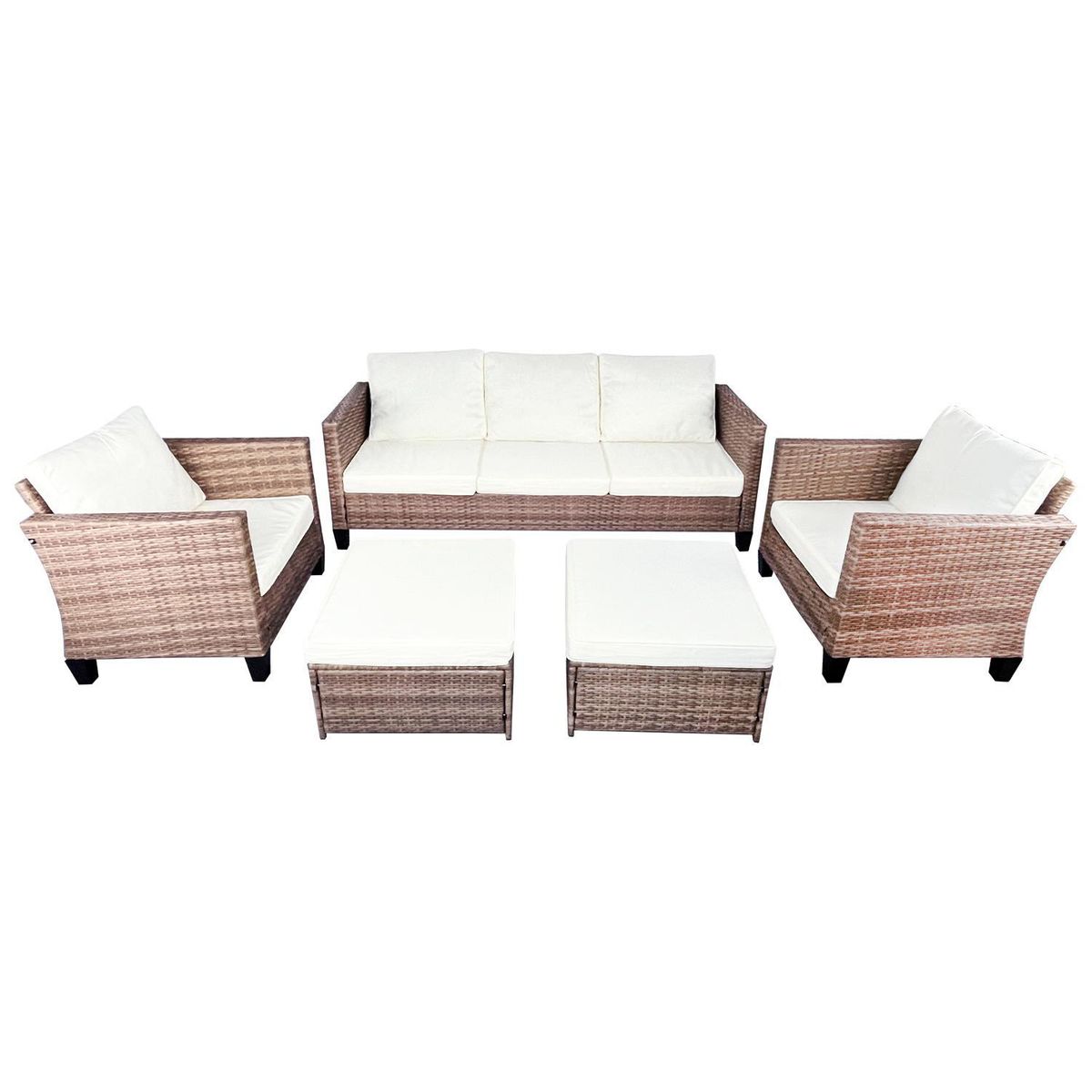 EL BARCO - Juego de Terraza Living Emilia 7 Personas Café