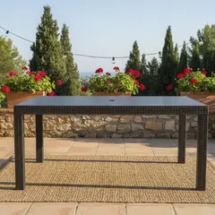 EL BARCO - Mesa Rectangular Polipropileno 90x74x155 cm Chocolate