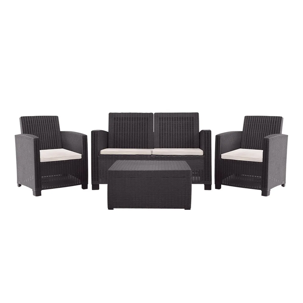 EL BARCO - Juego de Terraza Living Alamo 4 Personas Chocolate