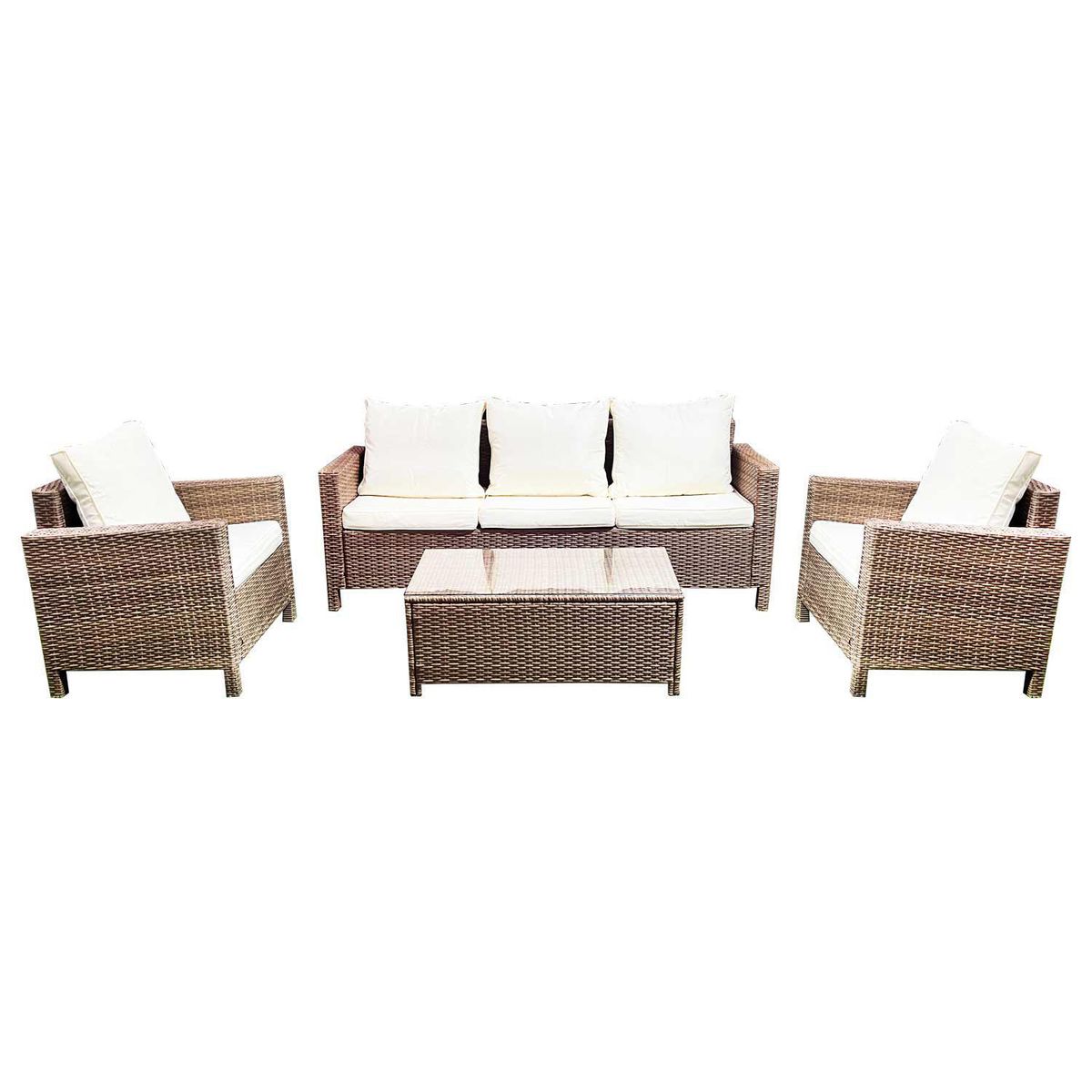 EL BARCO - Juego de Terraza Living Alicia 5 Personas Café