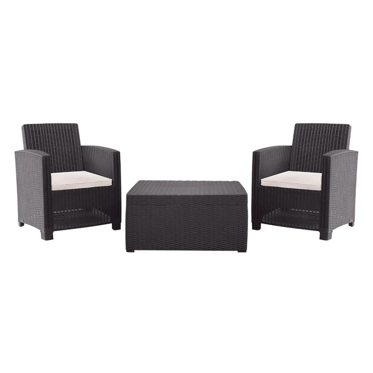 EL BARCO - Juego de Terraza Balcón Alamo 2 Personas Chocolate