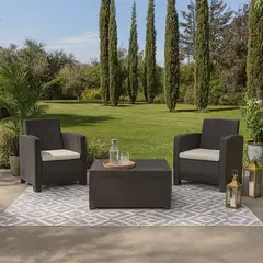 EL BARCO - Juego de Terraza Balcón Alamo 2 Personas Chocolate