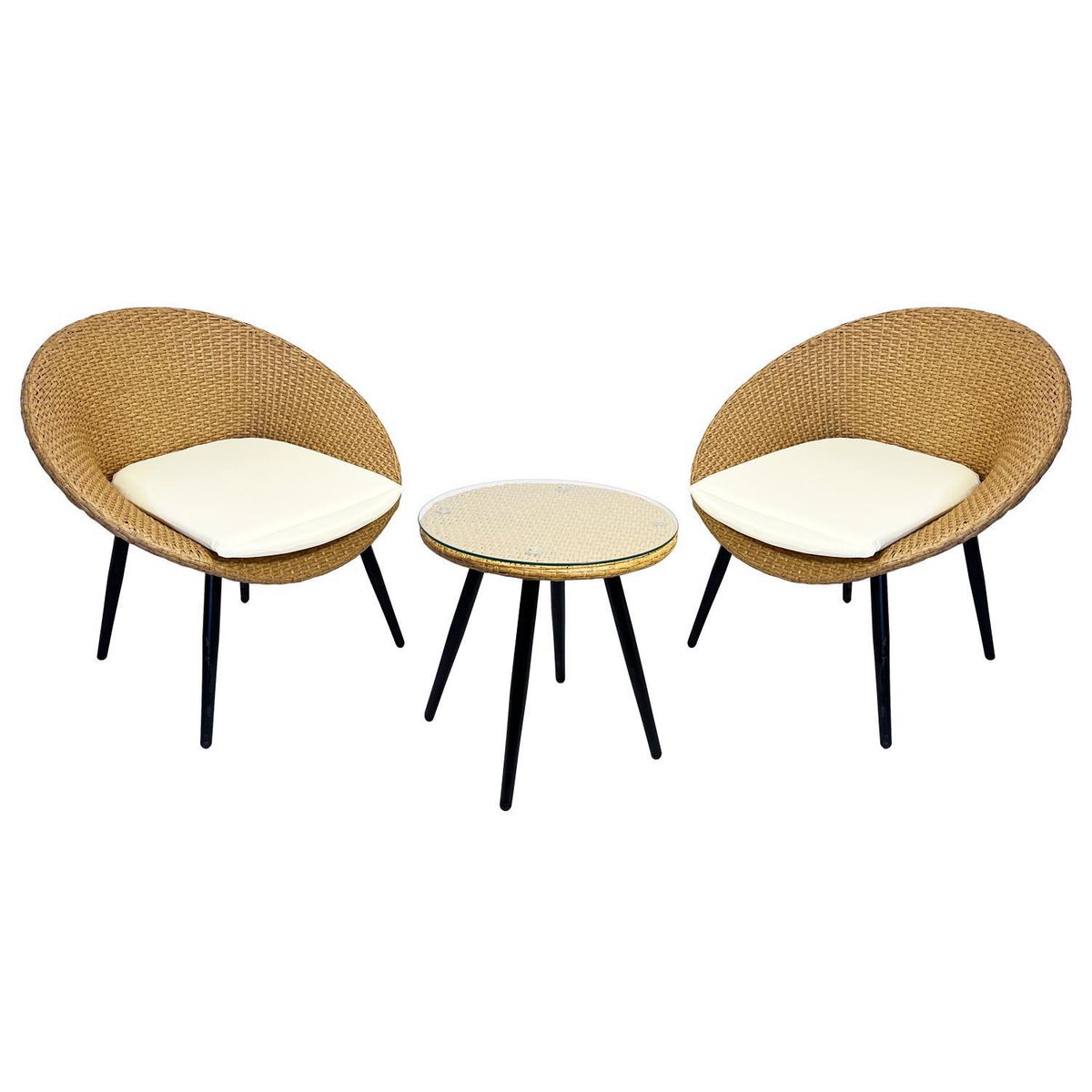 EL BARCO - Juego de Terraza Balcón Punta Del Este 2 Personas Caramelo