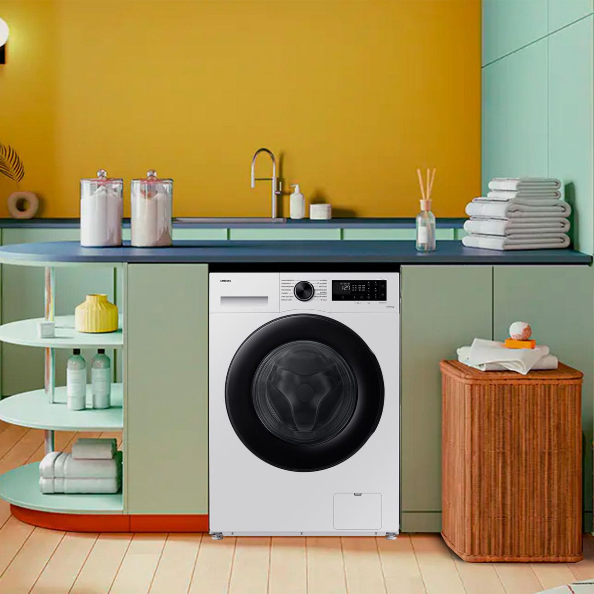 SAMSUNG - Lavadora Carga Frontal 12 kg Blanco WW12CGC04DAEZS