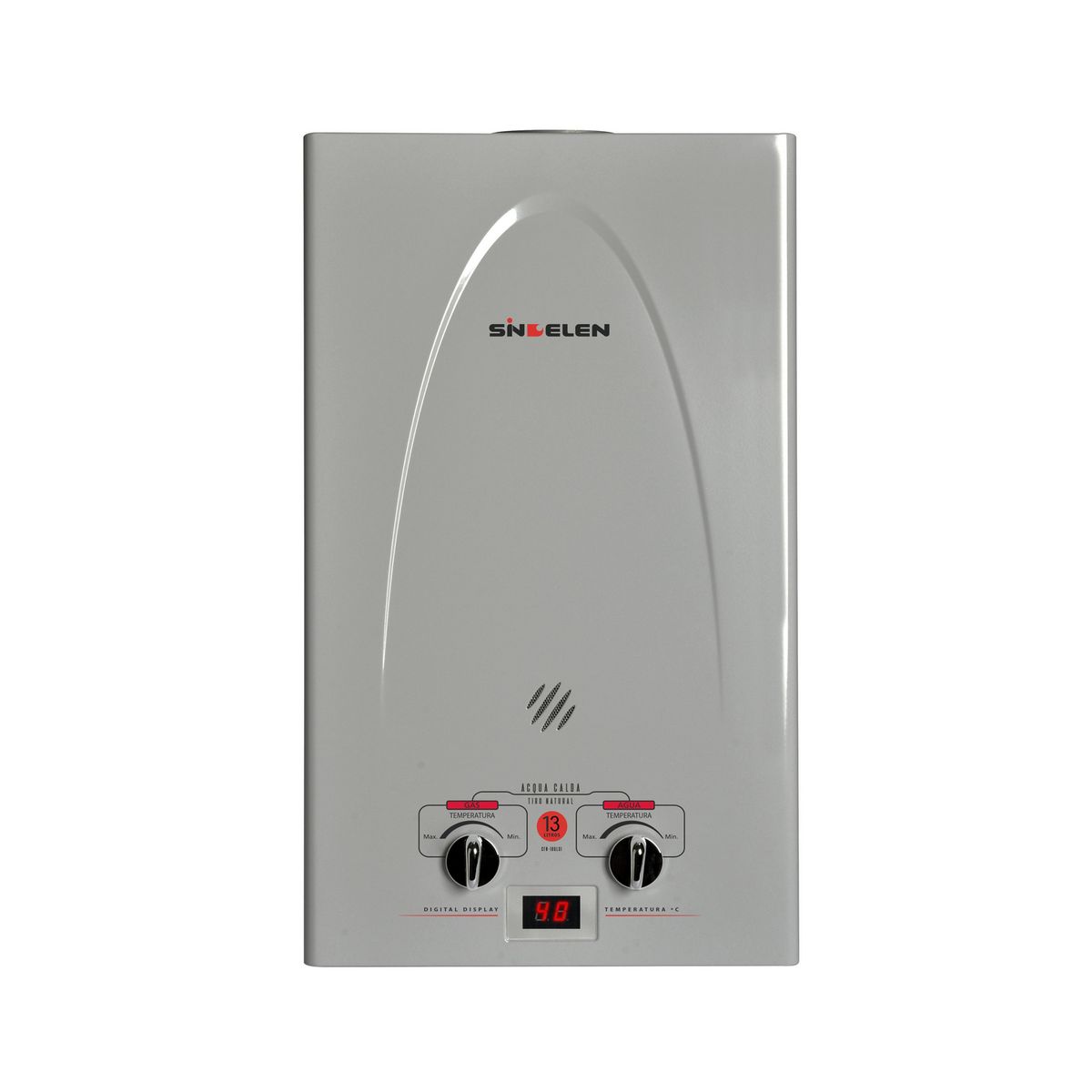 SINDELEN - Calefont Gas Licuado 13 Litros Tiro Natural Ionizado