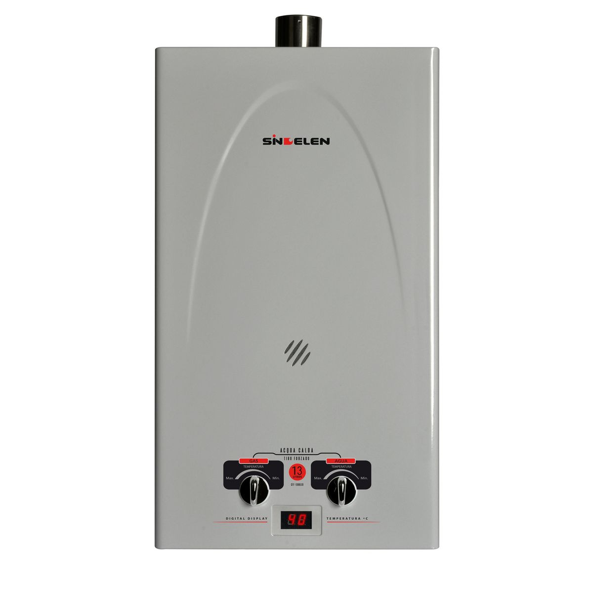 SINDELEN - Calefont Gas Licuado 13 Litros Tiro Forzado Ionizado