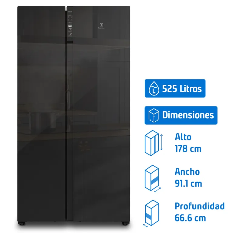 Refrigerador 2 Puertas Side by Side No Frost 525 Litros Negro ES5GB
