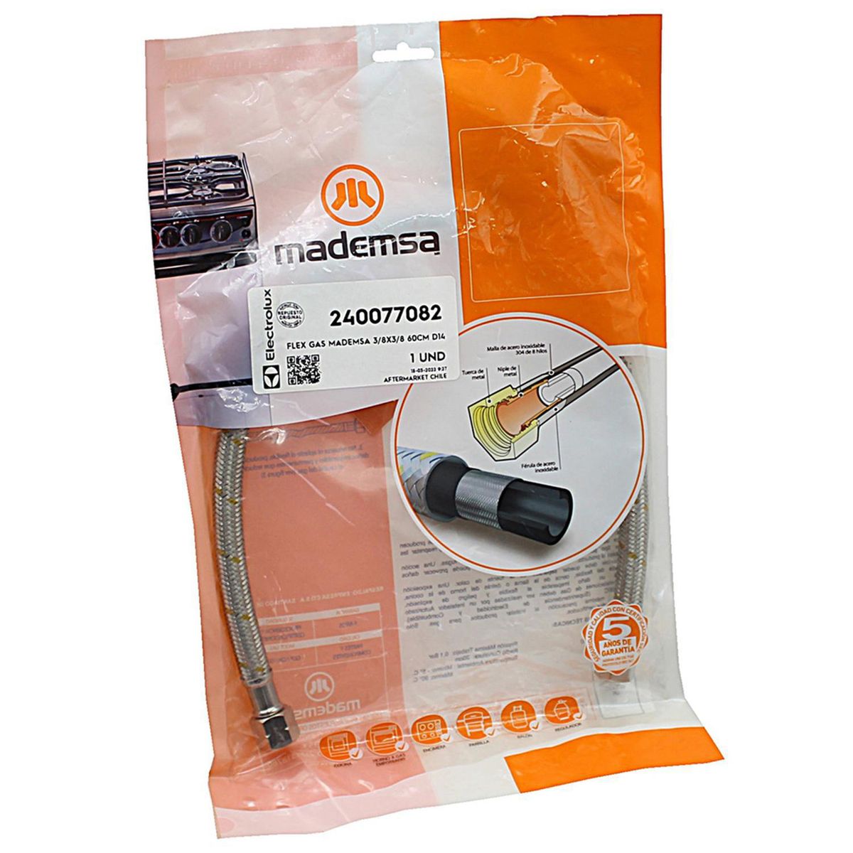 MADEMSA - Flexible gas 3/8x3/8 60 cm