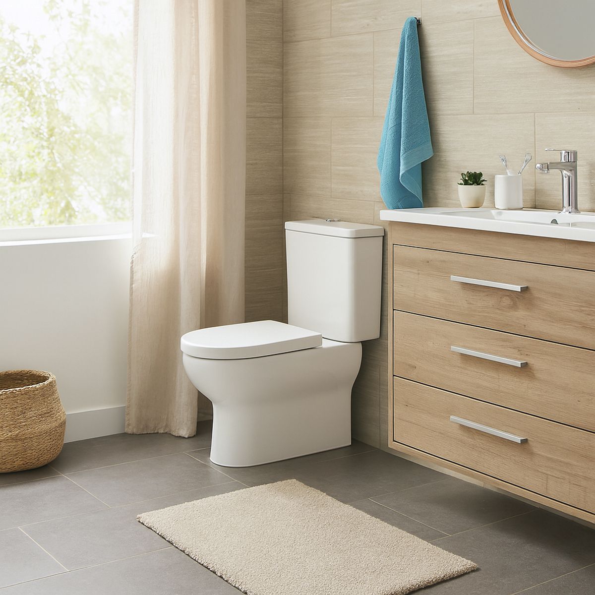 KLIPEN - WC Toilet Two piece a Piso 30,5 cm 6 Litros Atenas Blanco