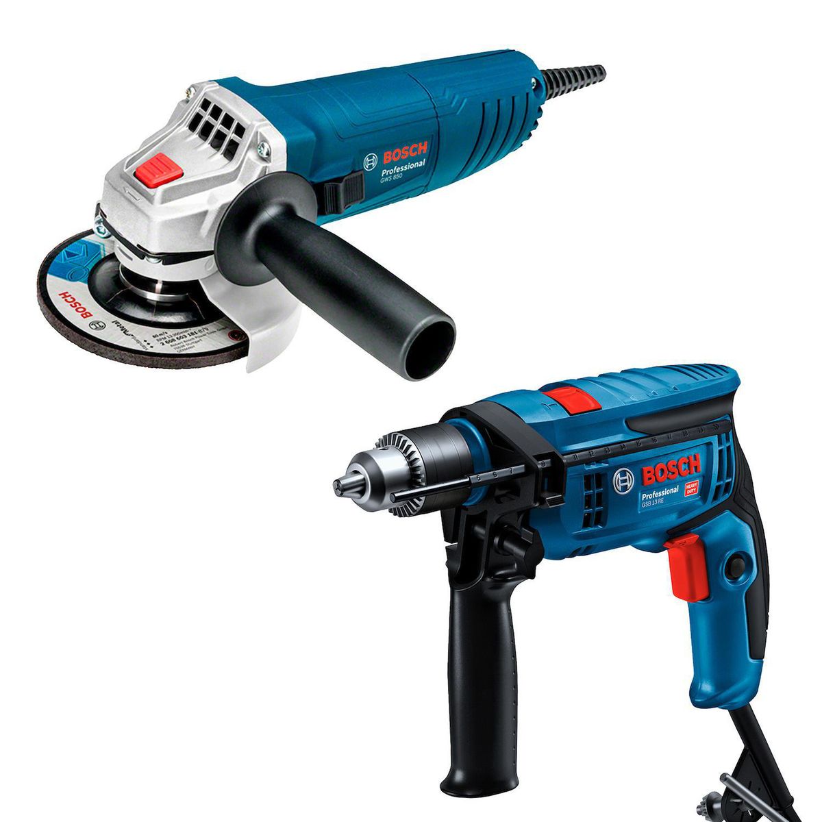 BOSCH - Taladro 13 mm 750 W 220 V + Esmeril Angular 850 W