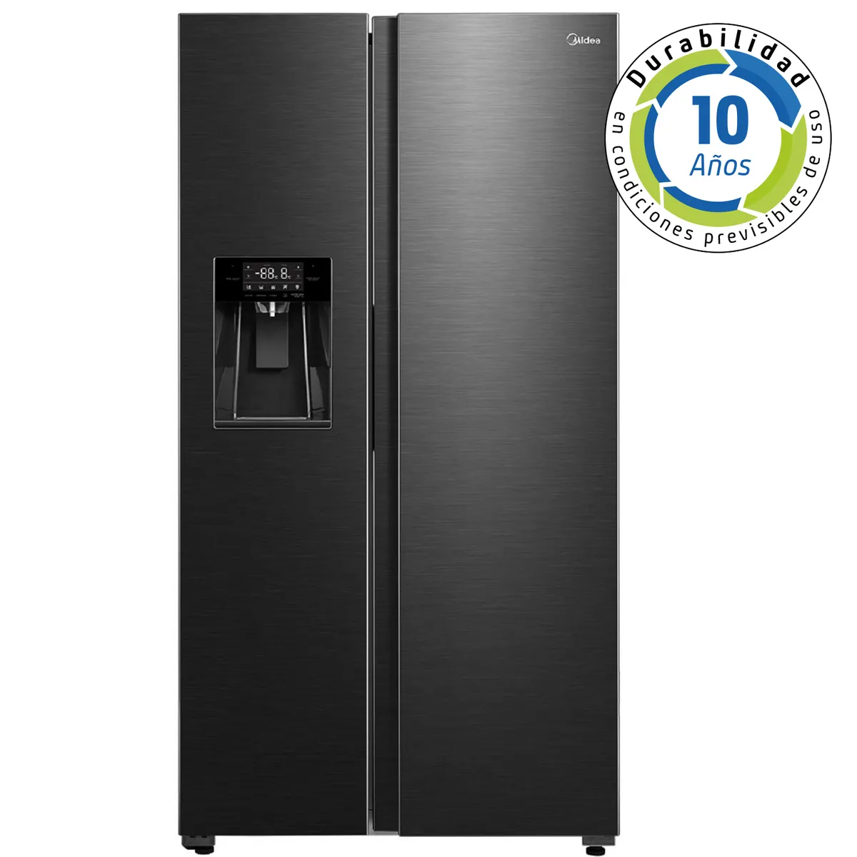 MIDEA - Refrigerador 2 Puertas Side by Side No Frost 569 Litros Inox MDRS761FGEDX