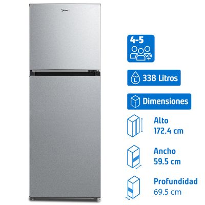 Midea Refrigerador Top Freezer No Frost 338 Litros