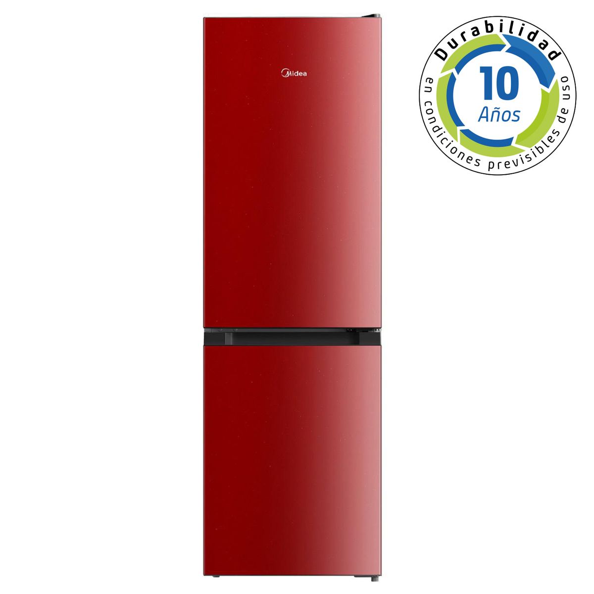 MIDEA - Refrigerador Bottom Freezer Frío Directo 174 Litros Rojo MDRB241FGE13M