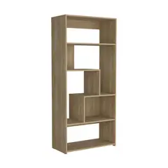 TUHOME - Biblioteca Estante Melamina 6 Nivel(es) 73x160x35 cm Fresno Europeo