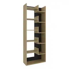 TUHOME - Biblioteca Melamina 10 Nivel(es) 60.1x162x25.2 cm Fresno Europeo y wengue