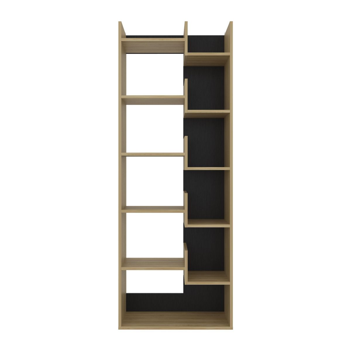 TUHOME - Biblioteca Melamina 10 Nivel(es) 60.1x162x25.2 cm Fresno Europeo y wengue