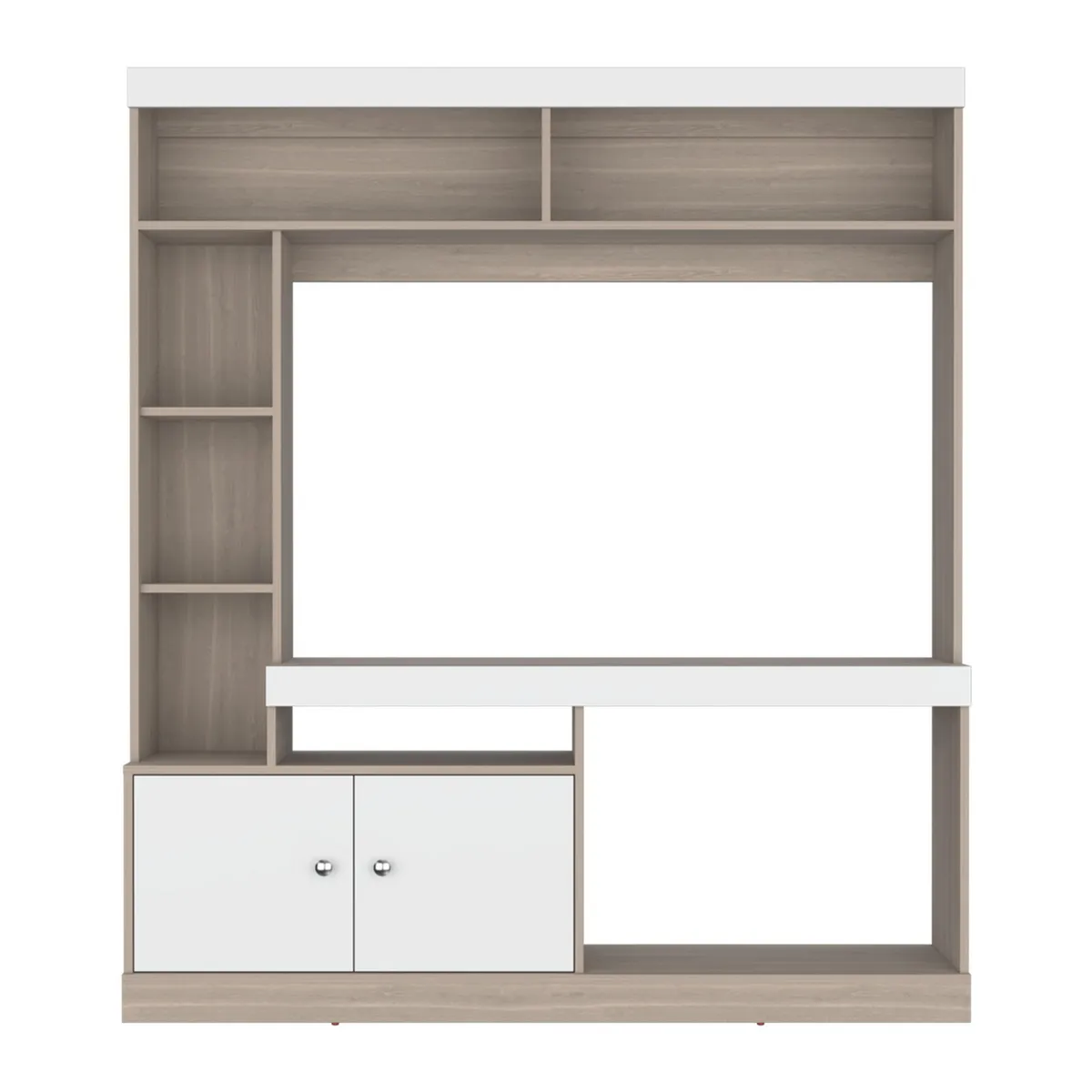 TUHOME - Estante TV 65 " Dante Bardolino y blanco 180x180.6x30.3 cm