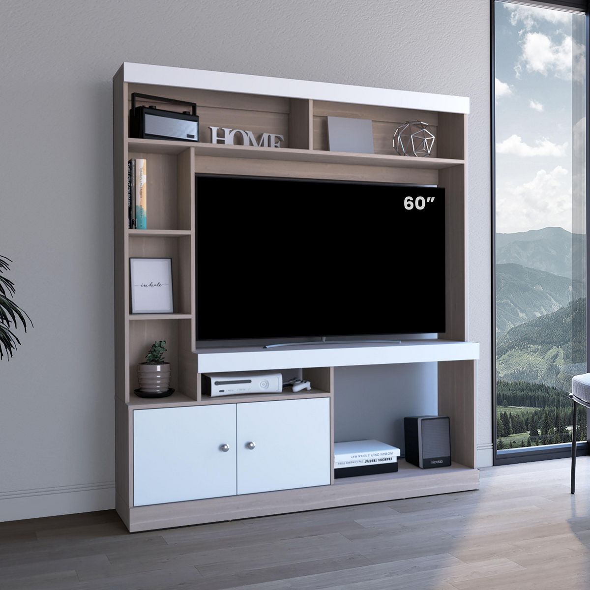 TUHOME - Estante TV 65" Dante 180x180.6x30.3 cm