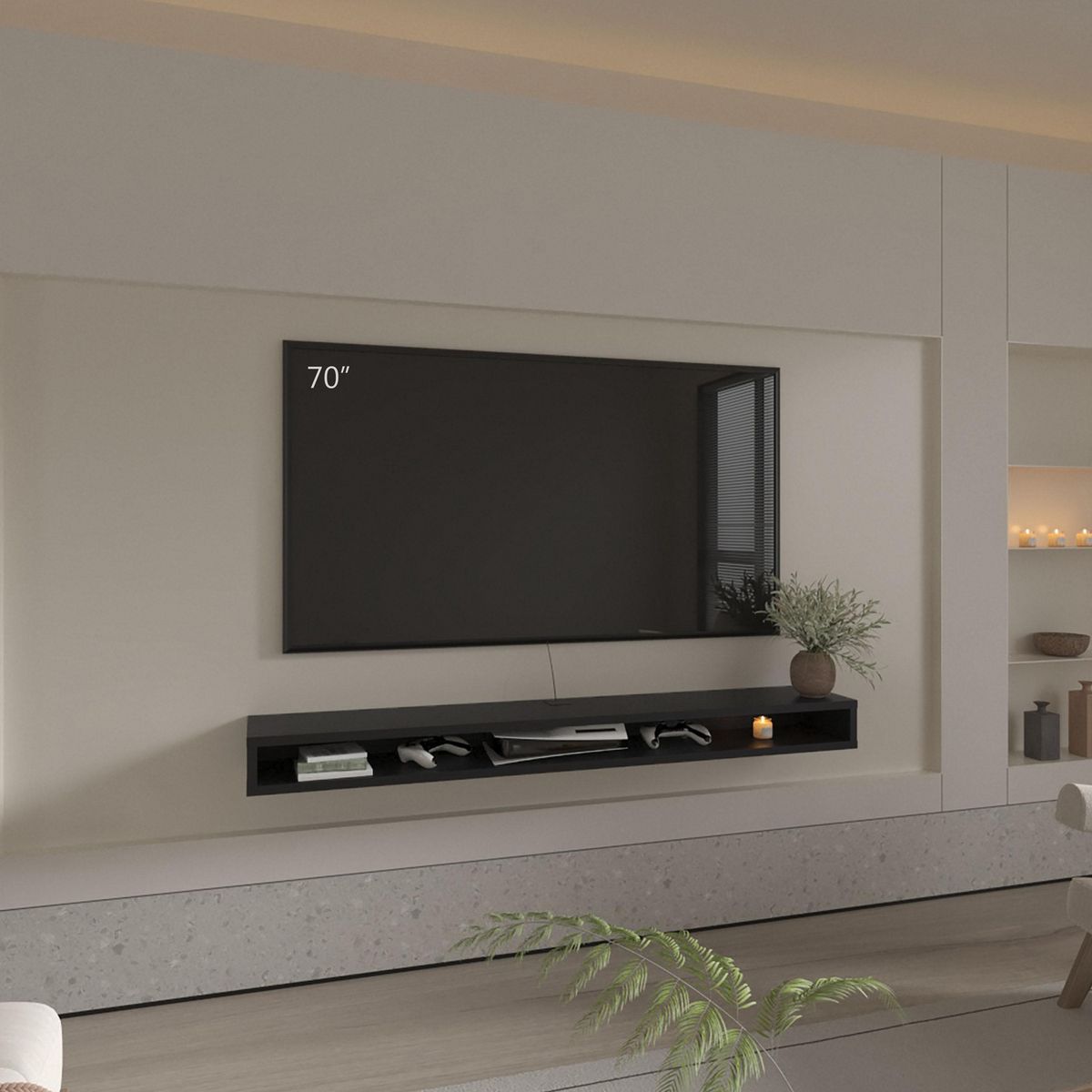 TUHOME - Panel TV 75 " Luft Wengue 180x15x29.6 cm