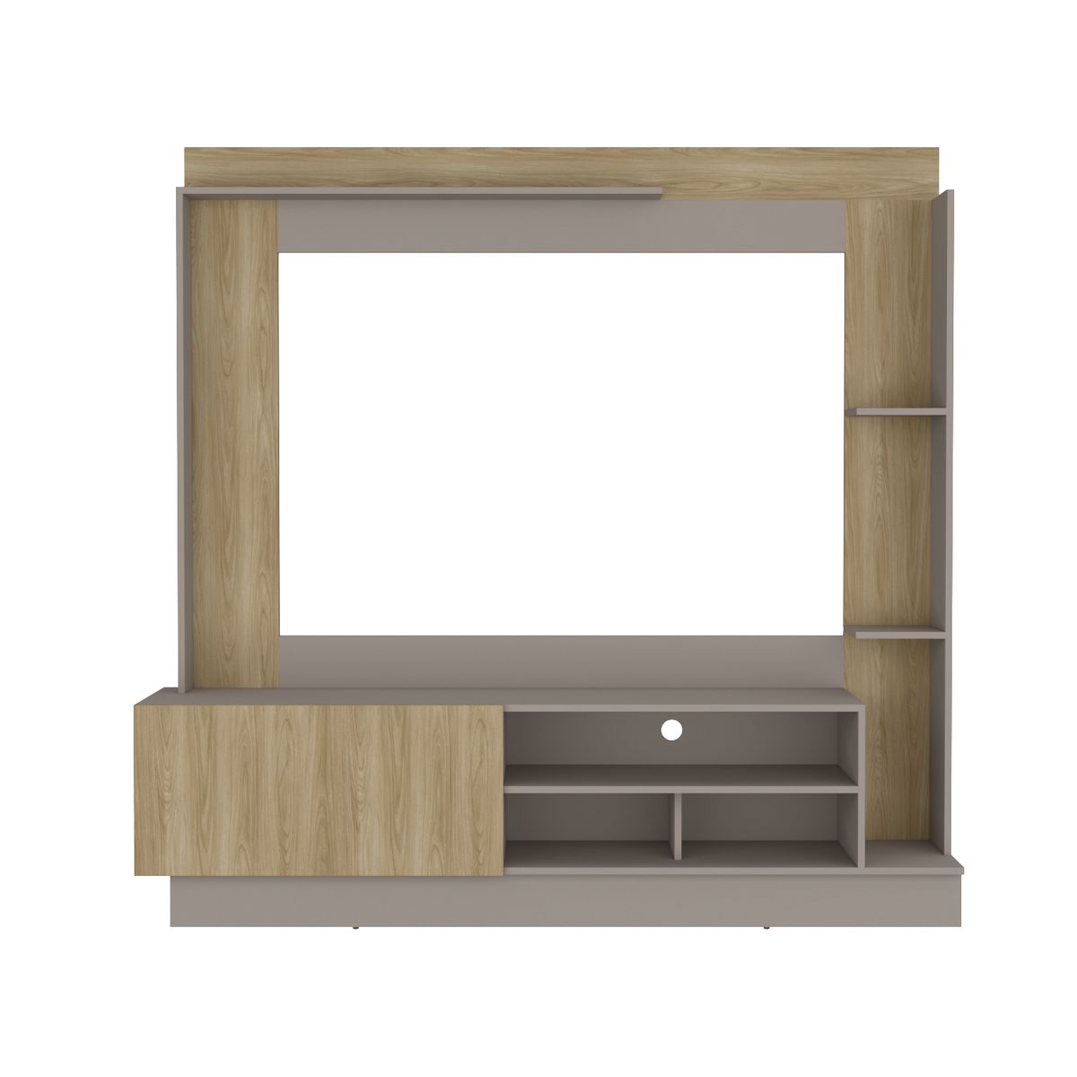 TUHOME - Estante TV 70 " Coha Taupe y fresno 180x175x38.5 cm