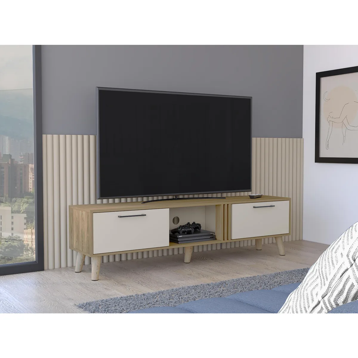 TUHOME - Rack TV 65 " Vance Fresno / capri 160x43x35 cm