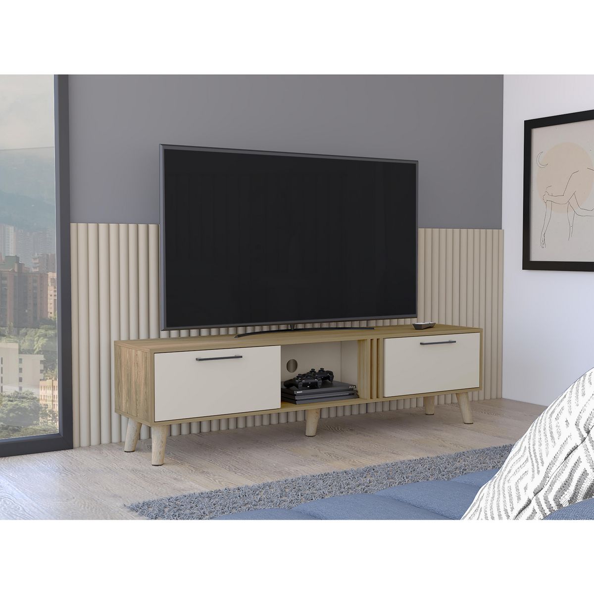 TUHOME - Rack TV 65 " Vance Fresno / capri 160x43x35 cm