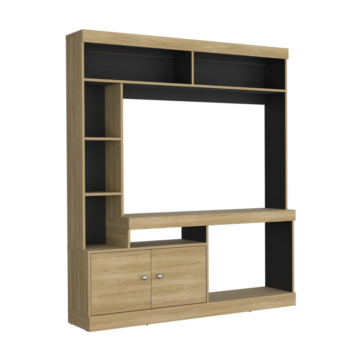 TUHOME - Estante TV 65 " Dante Fresno Europeo y wengue 180x180.6x30.3 cm