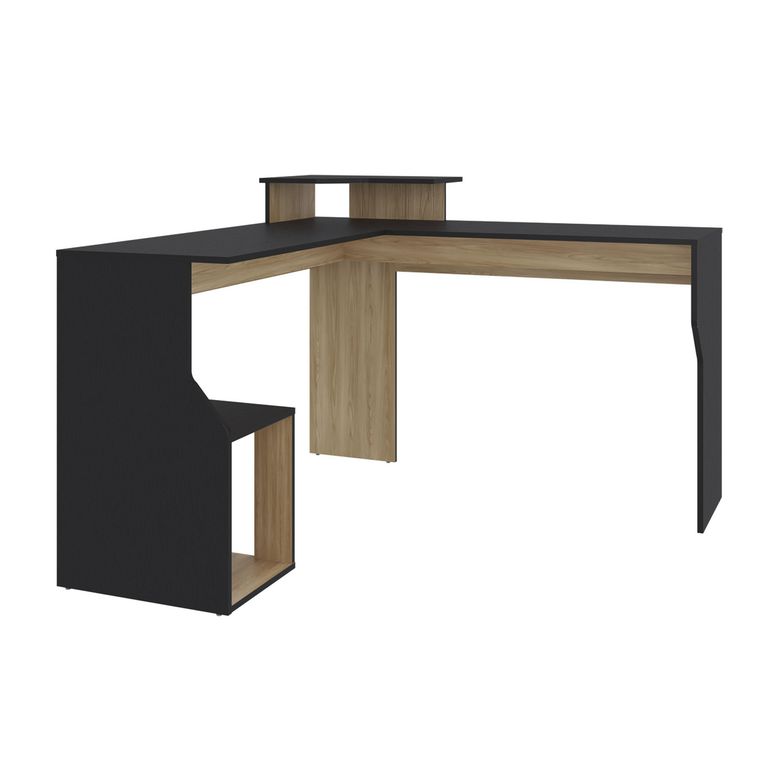 TUHOME Escritorio Juanita Wengue y fresno 130x90.6x130 cm