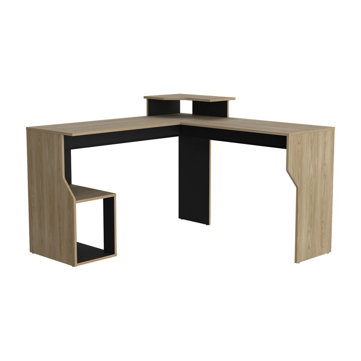 TUHOME - Escritorio en L Esquinero Juanita Wengue/Fresno 130x90.6x130 cm