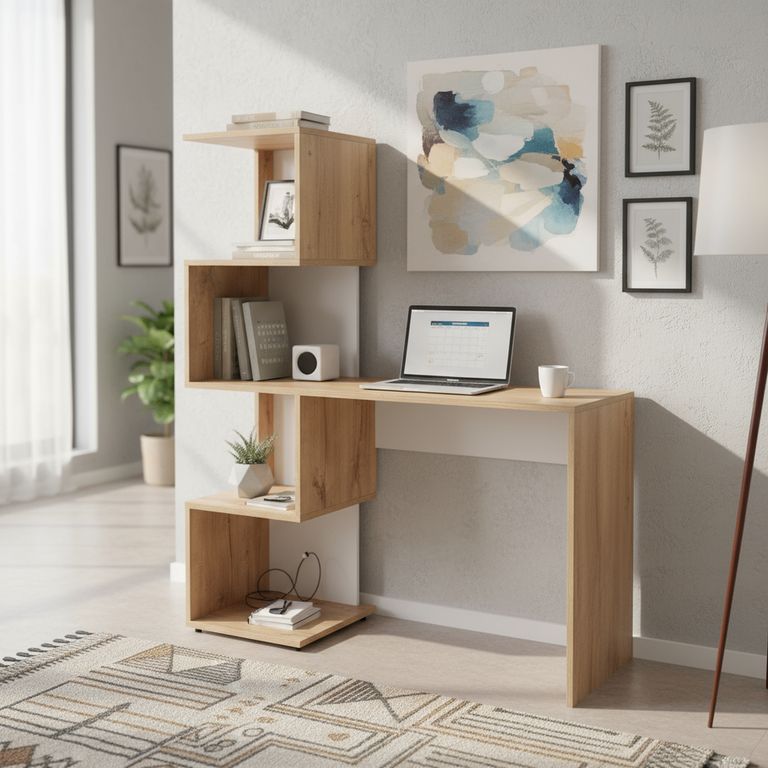 TUHOME Escritorio Danis Duna / blanco 12x142.6x41.8 cm