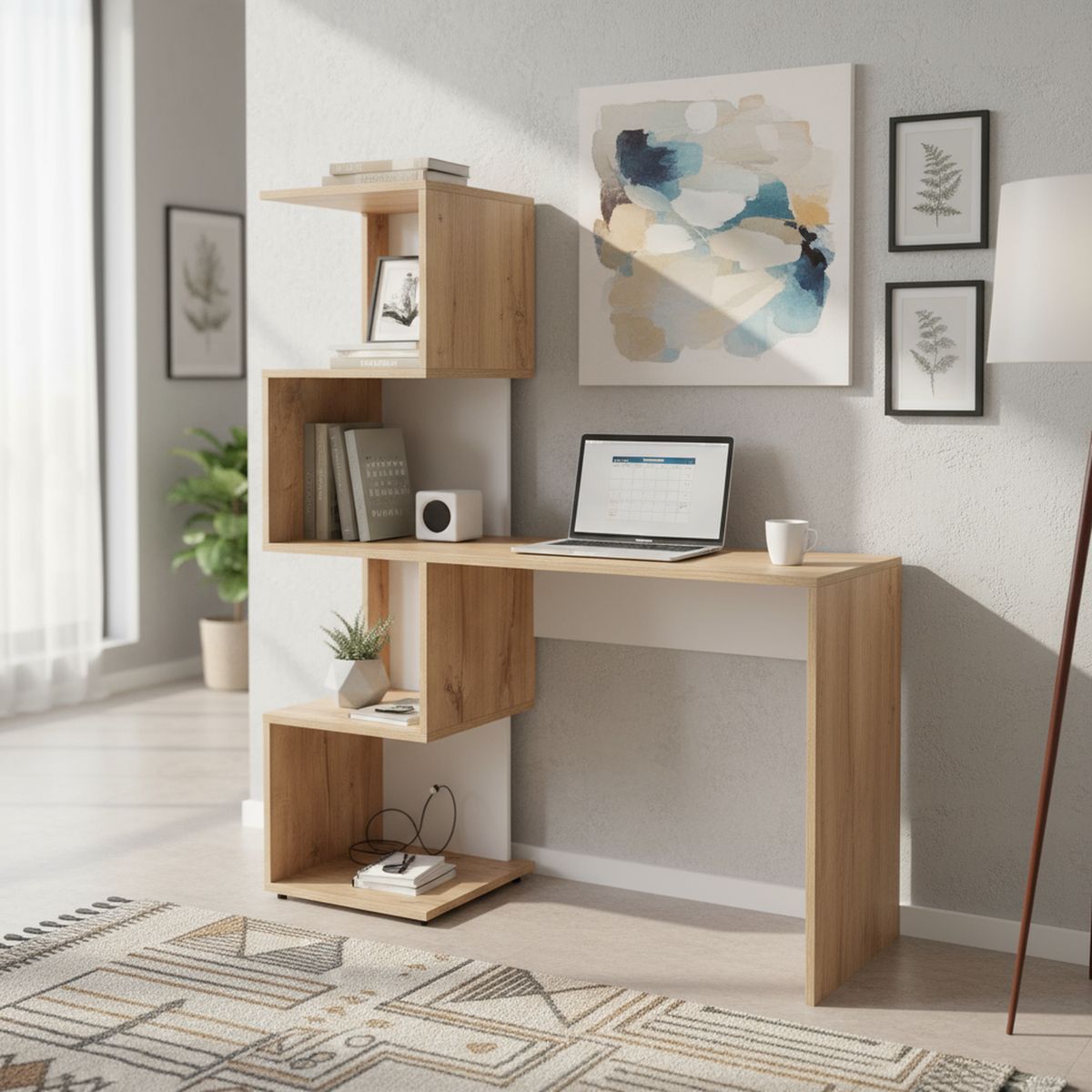 TUHOME - Escritorio Danis Duna / blanco 12x142.6x41.8 cm