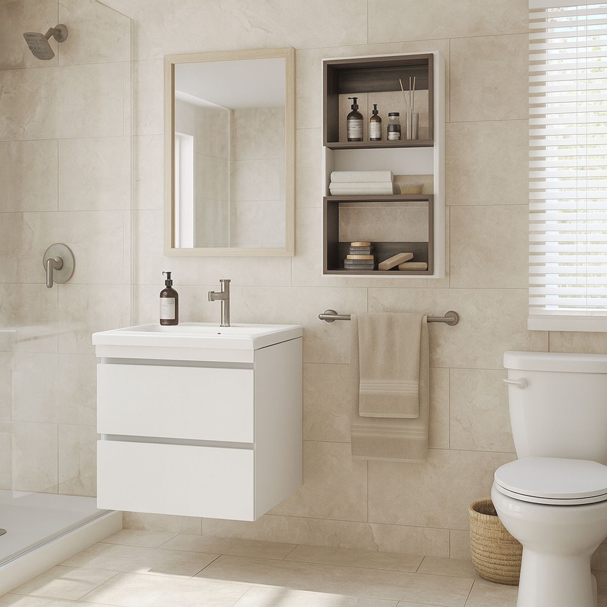 TUHOME - Mueble auxiliar Melamina 2 Nivel(es) 45x75.3x18.9 cm Blanco y Milan