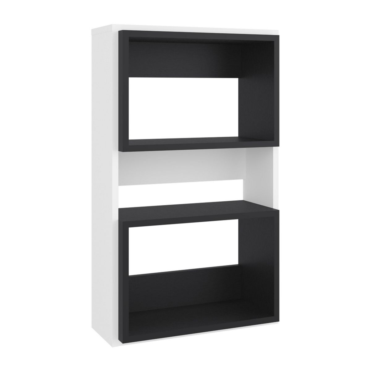 TUHOME - Mueble auxiliar Melamina 2 Nivel(es) 45x75.3x18.9 cm Blanco y wengue