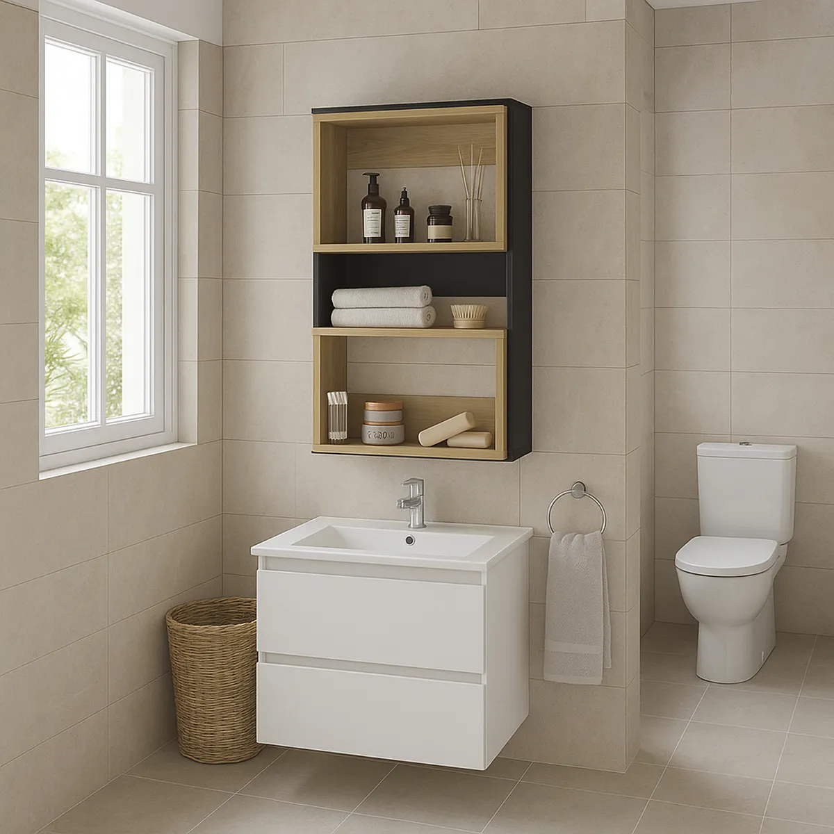 TUHOME - Mueble auxiliar Melamina 2 Nivel(es) 45x75.3x18.9 cm Wengue y fresno Europeo