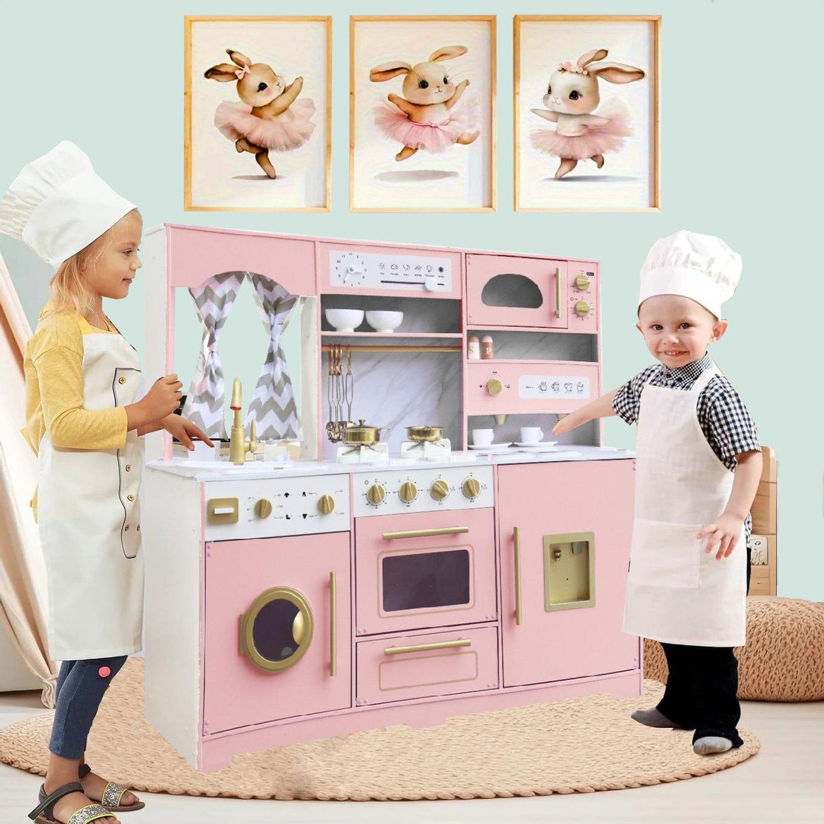 KIDSCOOL - Gran Cocina Infantil Kitchenette Rosada