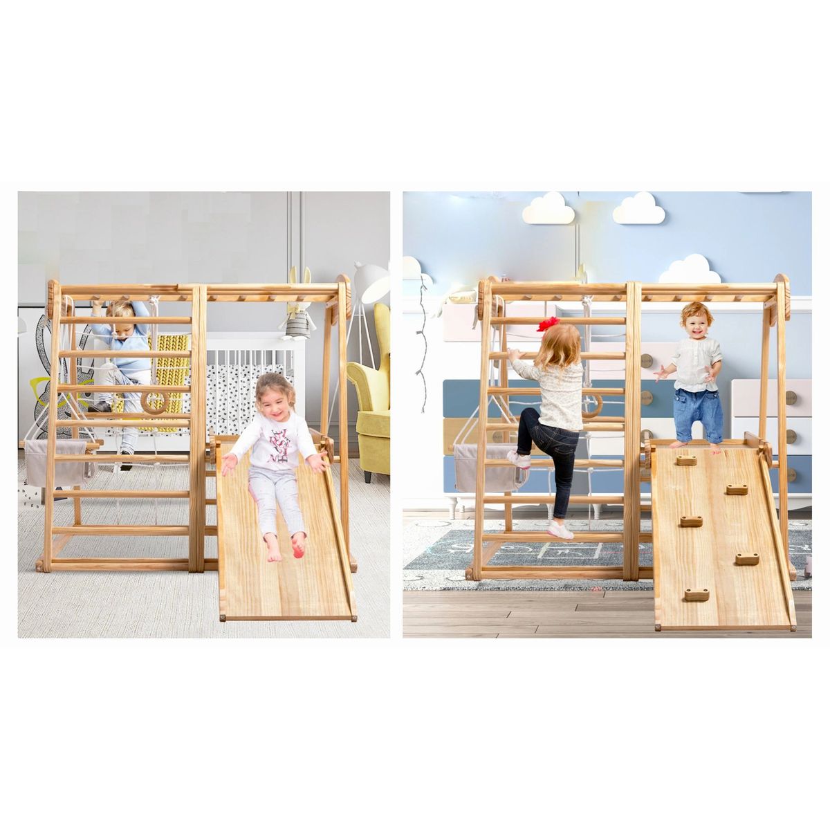 KIDSCOOL - Juego Pikler Montessori 142x147x120 cm Madera